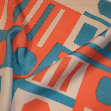 Raso di viscosa fantasia geometrica | tessuti pregiati a buon prezzo