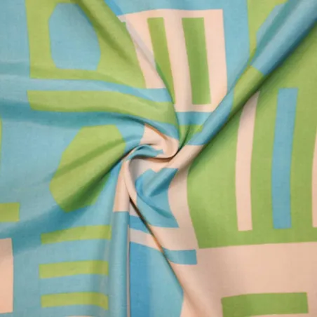 Raso di viscosa fantasia geometrica | Tessuti donna