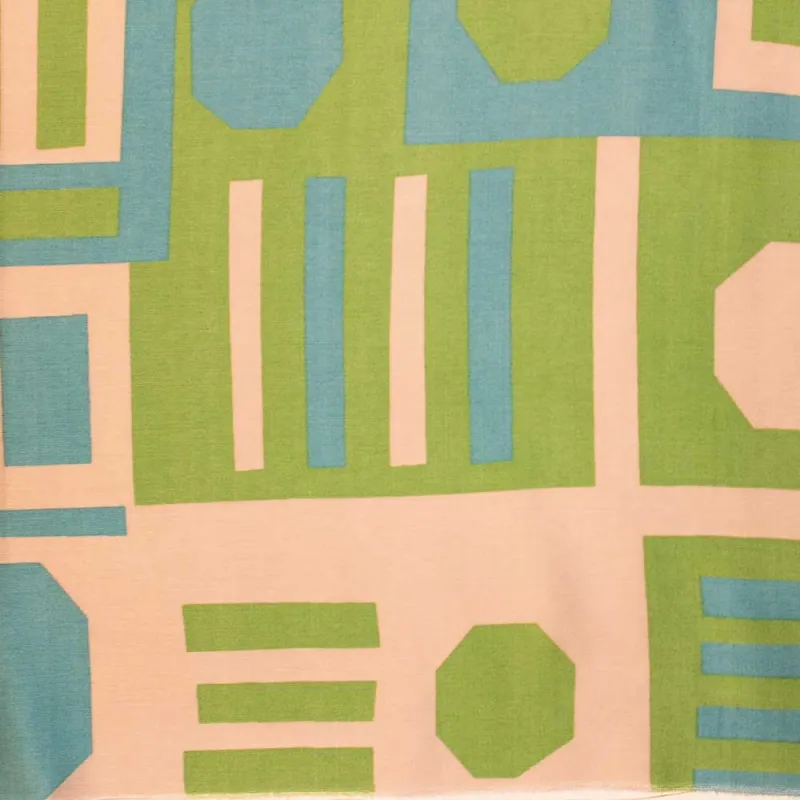 Raso di viscosa fantasia geometrica | Tessuti donna