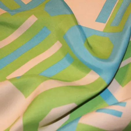 Raso di viscosa fantasia geometrica | Tessuti donna