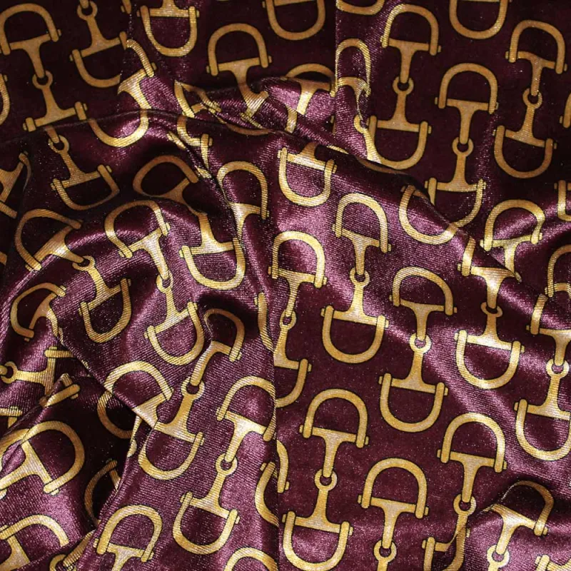 Velluto fantasia - bordeaux/oro | tessuto Made in Italy