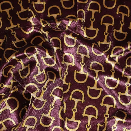 Velluto fantasia - bordeaux/oro | tessuto Made in Italy
