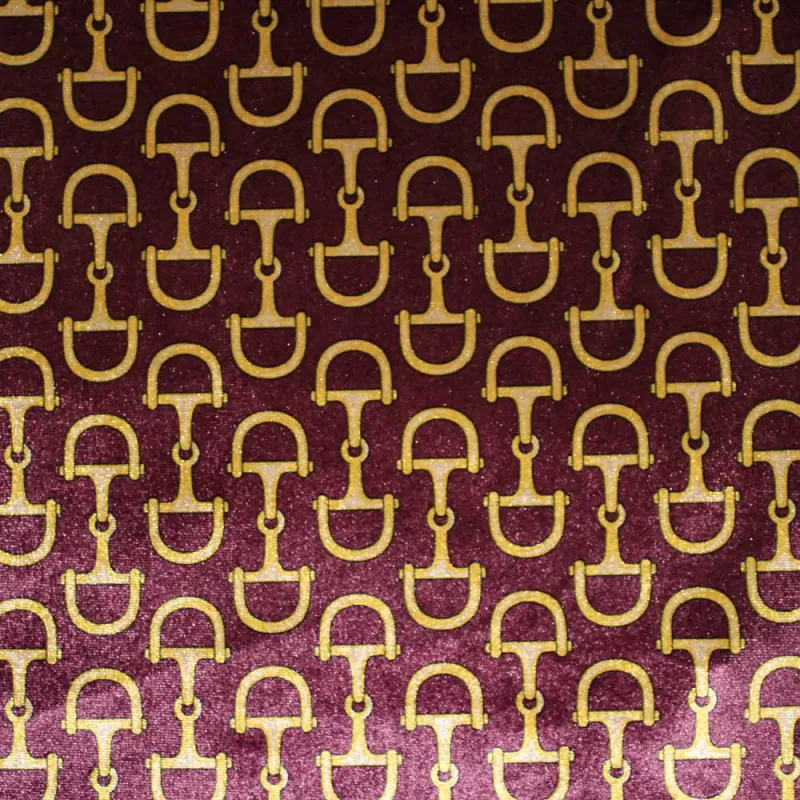 Velluto fantasia - bordeaux/oro | tessuto Made in Italy