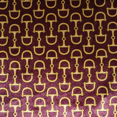 Velluto fantasia - bordeaux/oro | tessuto Made in Italy