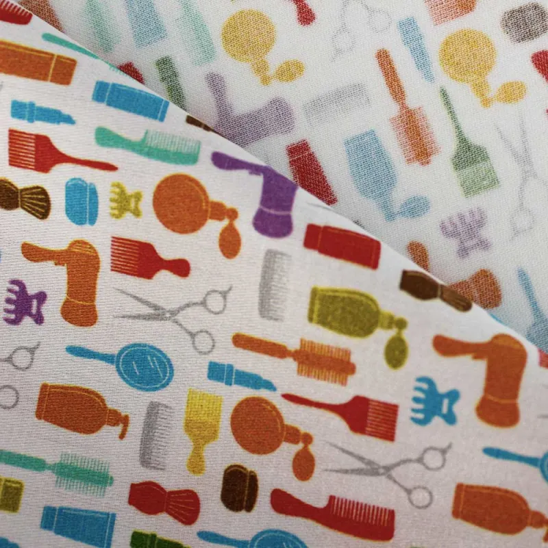 Cotone fantasia utensili parruchiere | cucito fai da te | iltessutaio