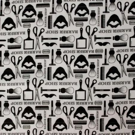 Cotone fantasia Barber shop | tessuti fai da te| iltessutaio