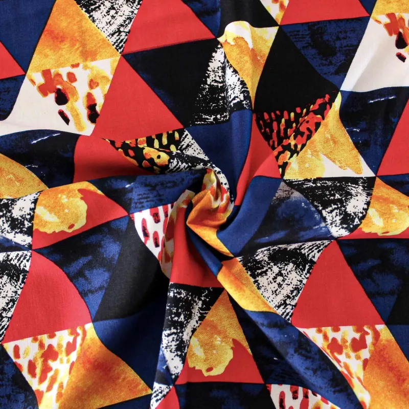 Viscosa tessuto fantasia geometrica- iltessutaio.it - Tessuti naturali