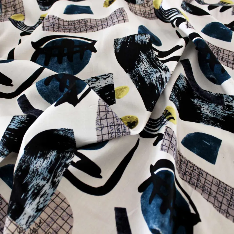 Viscosa tessuto fantasia astratta - iltessutaio.it - Tessuti italiani