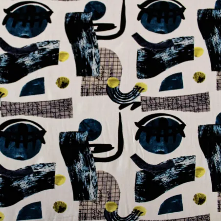 Viscosa tessuto fantasia astratta - iltessutaio.it - Tessuti italiani