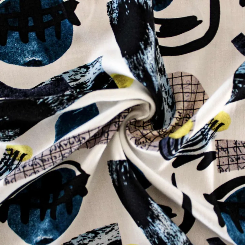 Viscosa tessuto fantasia astratta - iltessutaio.it - Tessuti italiani