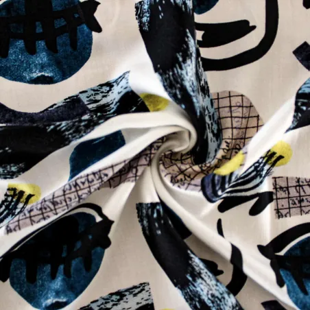 Viscosa tessuto fantasia astratta - iltessutaio.it - Tessuti italiani