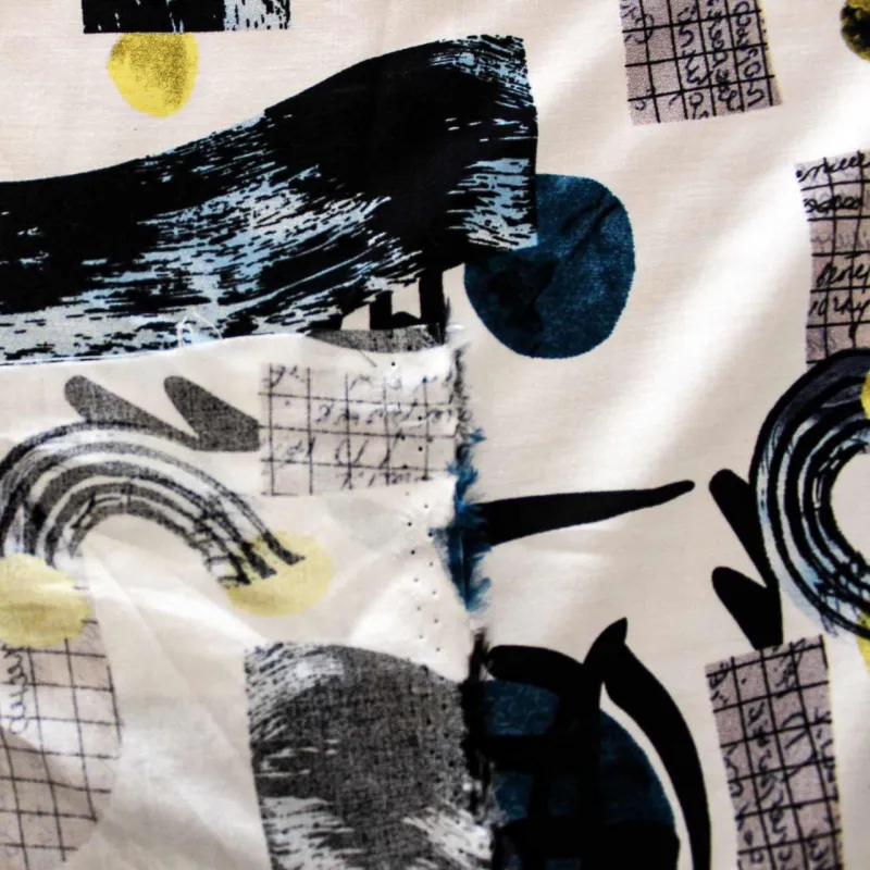 Viscosa tessuto fantasia astratta - iltessutaio.it - Tessuti italiani