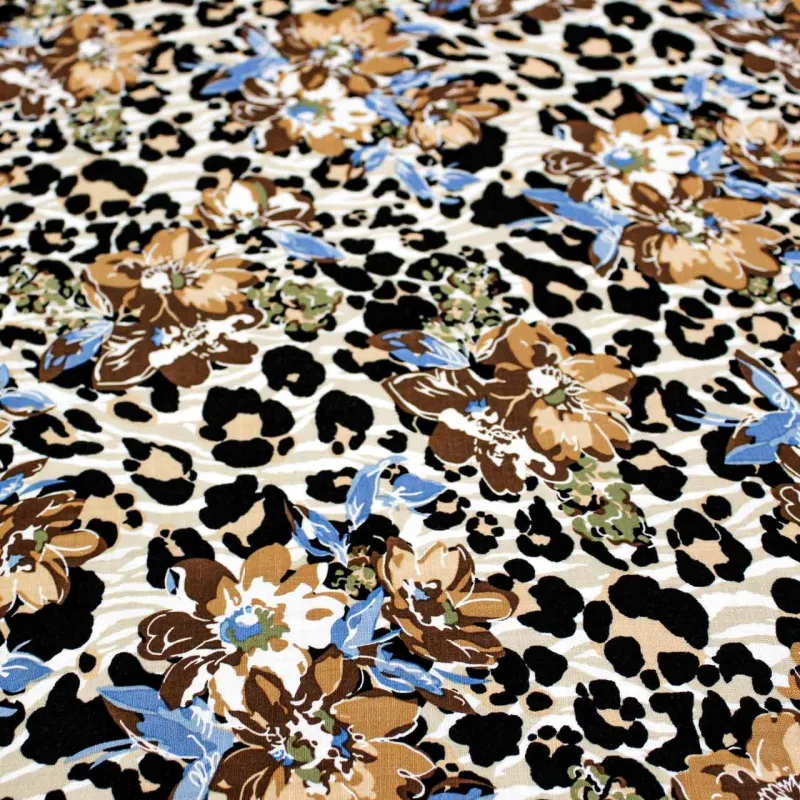 Viscosa tessuto fantasia floreale maculata | tessuti pregiati