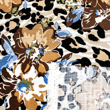 Viscosa tessuto fantasia floreale maculata | tessuti pregiati