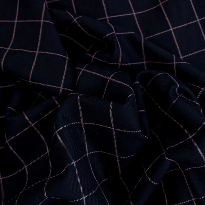 Tessuto a Quadri Blu e Rosa - OEKOTEX