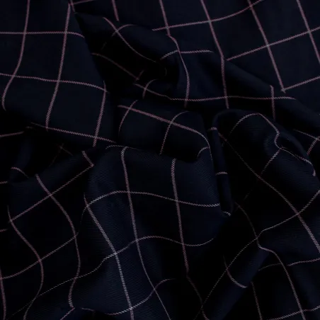 Tessuto a Quadri Blu e Rosa - OEKOTEX