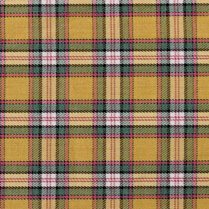 Tessuto scozzese giallo rosa verde - Il Tessutaio.it