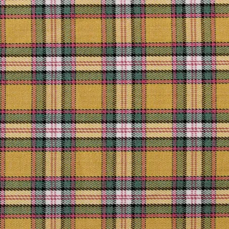 Tessuto scozzese giallo rosa verde - Il Tessutaio.it