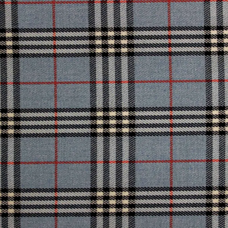 Tessuto scozzese celeste rosso nero- Tessuti per Bambini