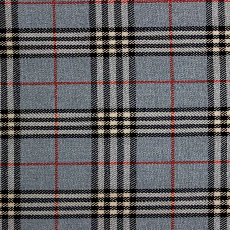 Tessuto scozzese celeste rosso nero- Tessuti per Bambini